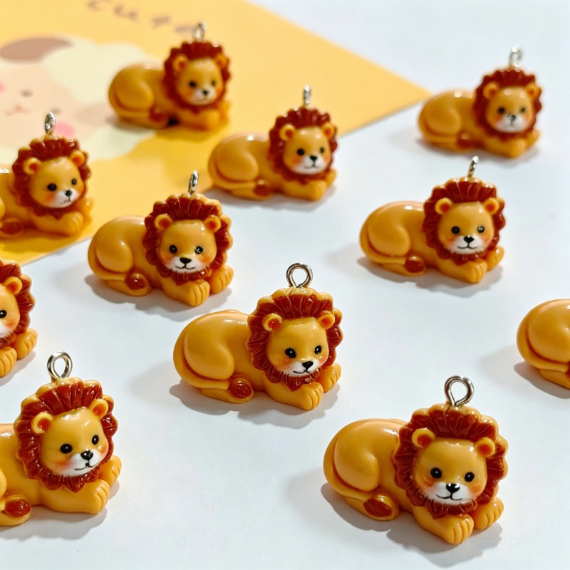 Resin Crafts Diy - 6 stuks harsen hanger met leeuwjesmotief,