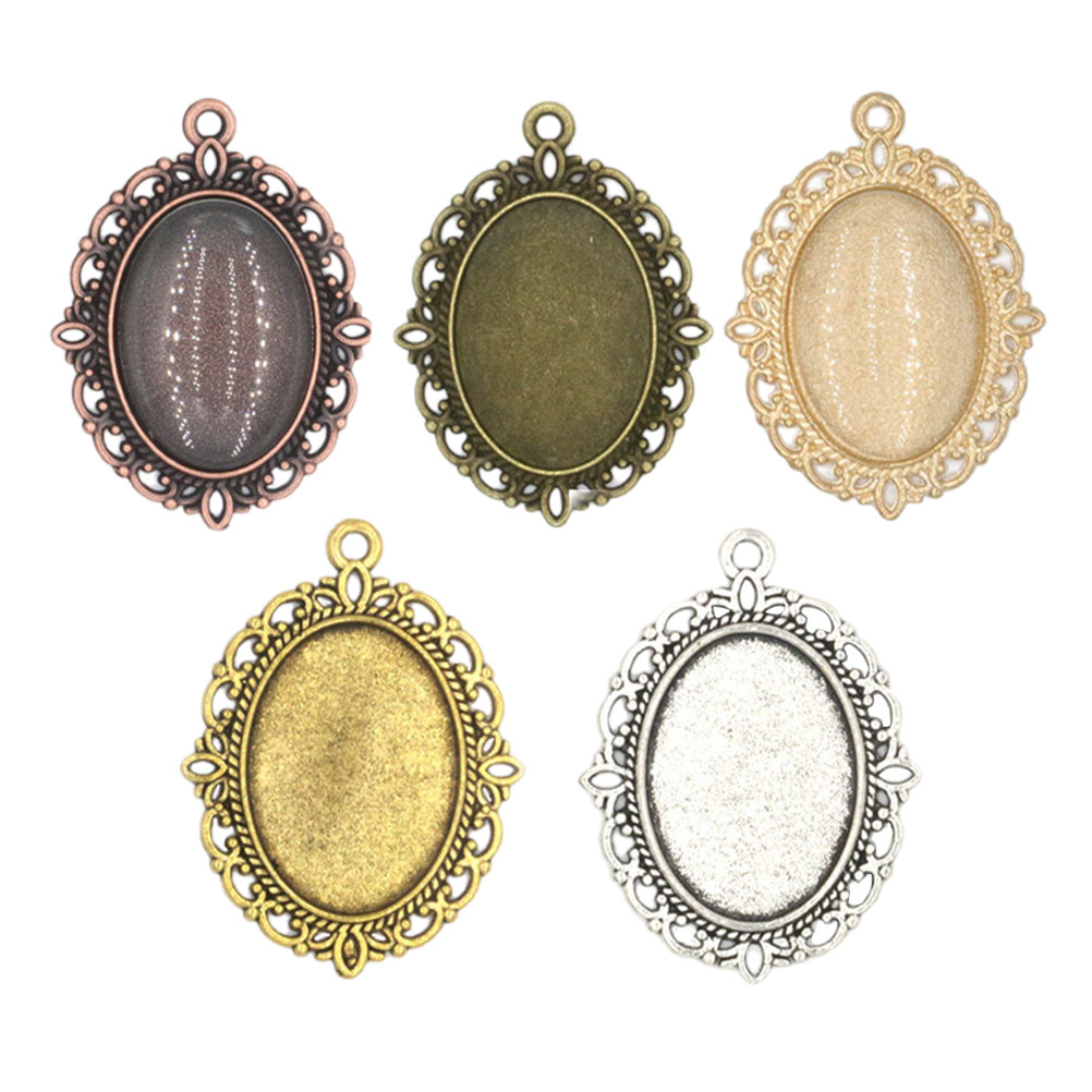 Resin Crafts Diy - 50 stuks edelsteen hangers, vintage ovale